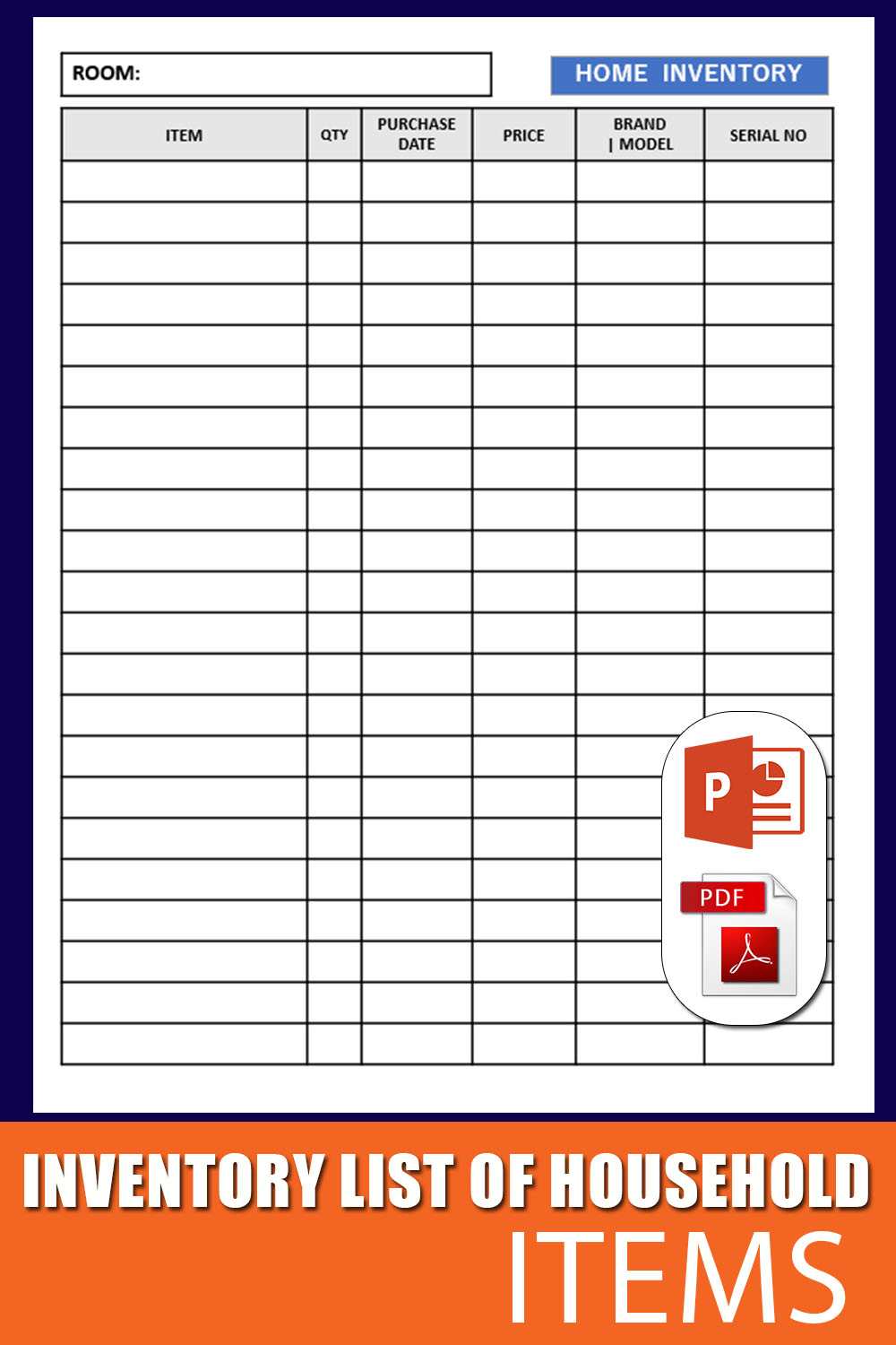 Home Contents Inventory List Template